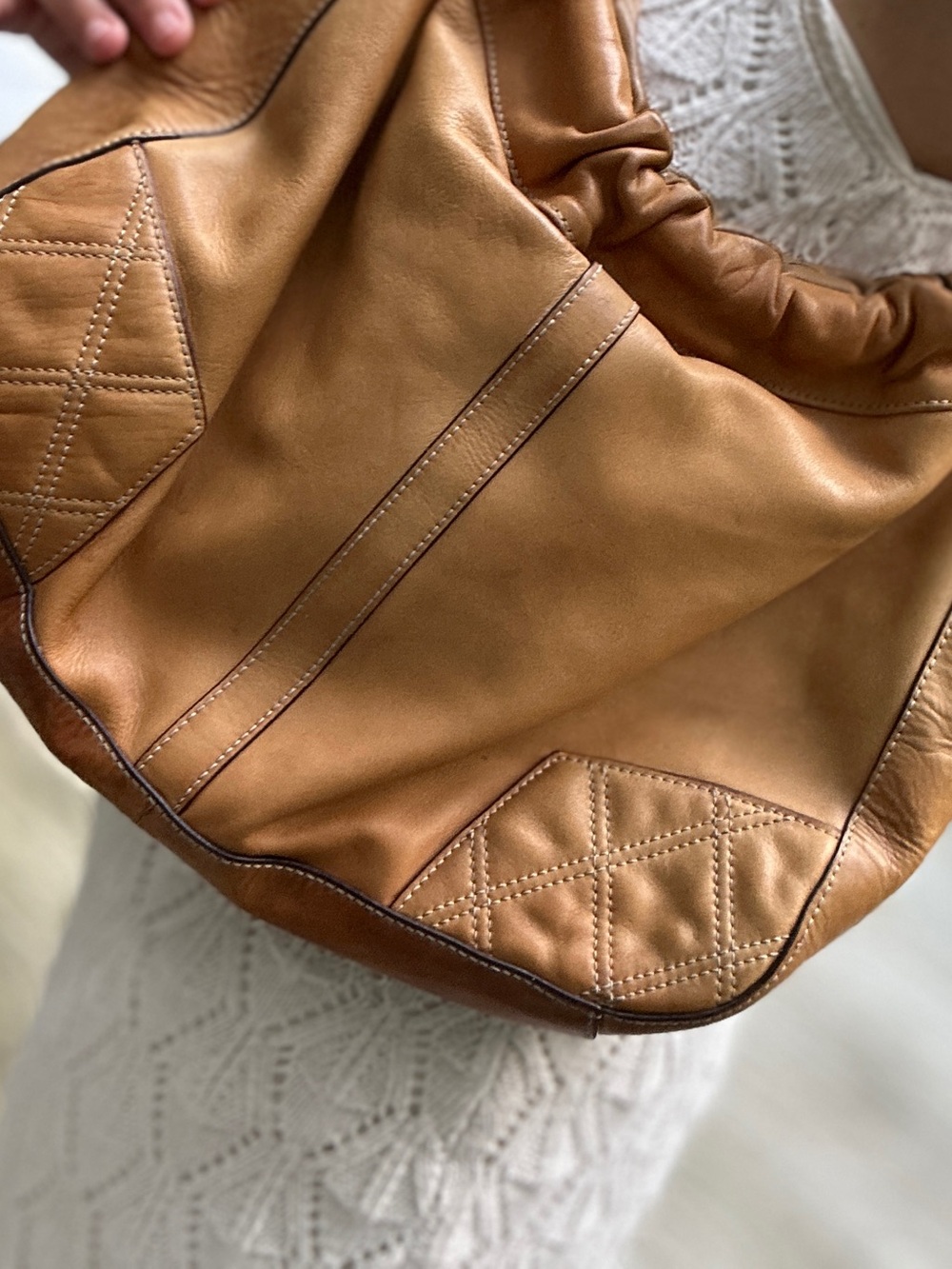 Franco Sarto Tan Leather Shoulder Hobo